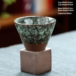 Retro Japanische Keramik-Kaffeetasse - Handgefertigte Teetasse aus Porzellan