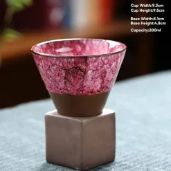 Retro Japanische Keramik-Kaffeetasse - Handgefertigte Teetasse aus Porzellan