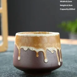Retro Japanische Keramiktasse - Keramik Teetasse