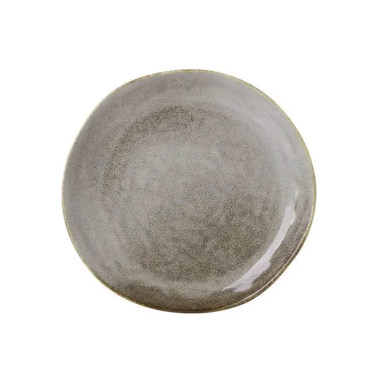 Retro Japanisches Keramikgeschirr-Set - Graue Porzellanteller und -schüsseln