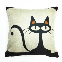 Retro Katzen Kissenbezug - Niedlicher Bezug mit Katzenmuster