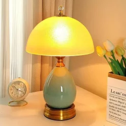 Retro Keramik Tischlampe - Vintage Wohnbeleuchtung Dekor
