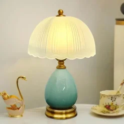 Retro Keramik Tischlampe - Vintage Wohnbeleuchtung Dekor
