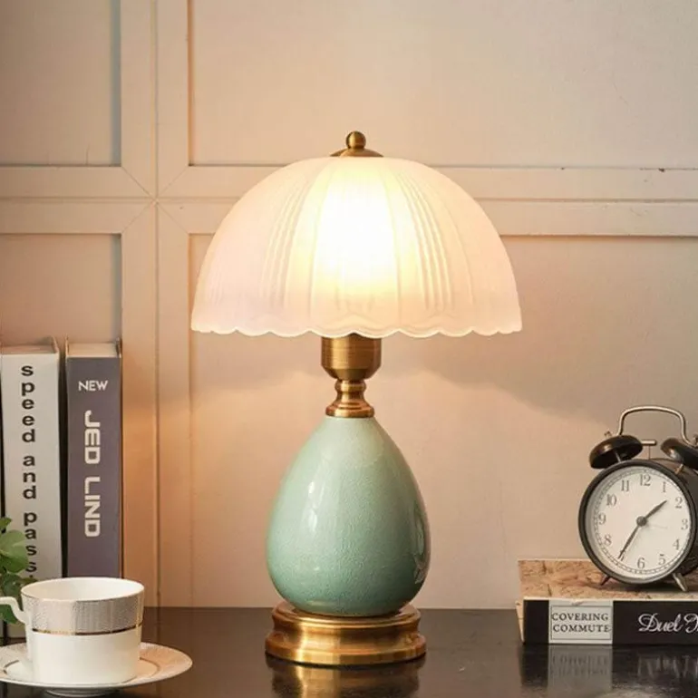 Retro Keramik Tischlampe - Vintage Wohnbeleuchtung Dekor