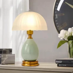Retro Keramik Tischlampe - Vintage Wohnbeleuchtung Dekor