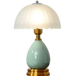 Retro Keramik Tischlampe - Vintage Wohnbeleuchtung Dekor