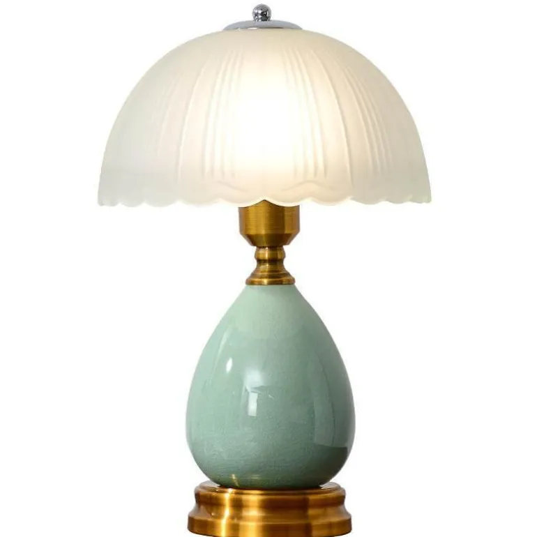 Retro Keramik Tischlampe - Vintage Wohnbeleuchtung Dekor