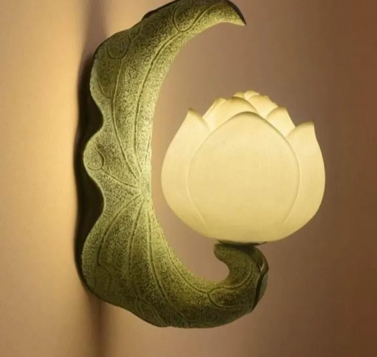 Retro Lotus Flower Wall Lamp - Vintage Home Decor Lighting