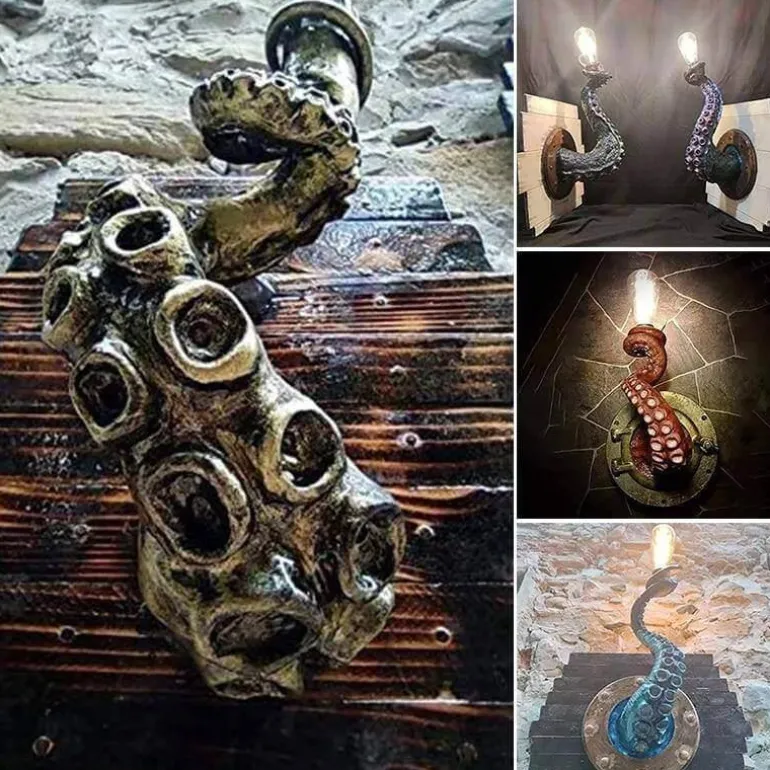 Retro Octopus Wall Lamp - Tentacle Light Decor