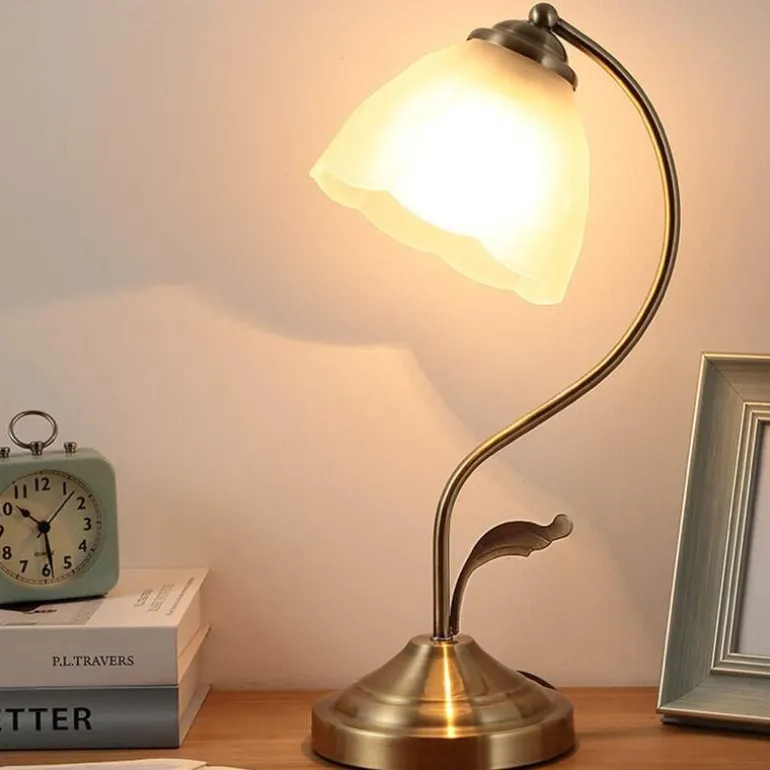 Retro Tiffany Tischlampe - Vintage Glasbeleuchtung