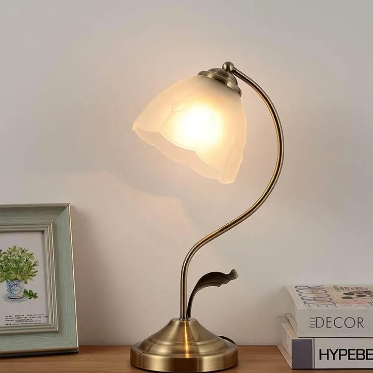 Retro Tiffany Tischlampe - Vintage Glasbeleuchtung