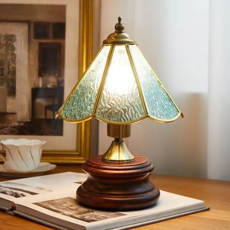 Retro Tischlampe - Vintage Glasierte Beleuchtung