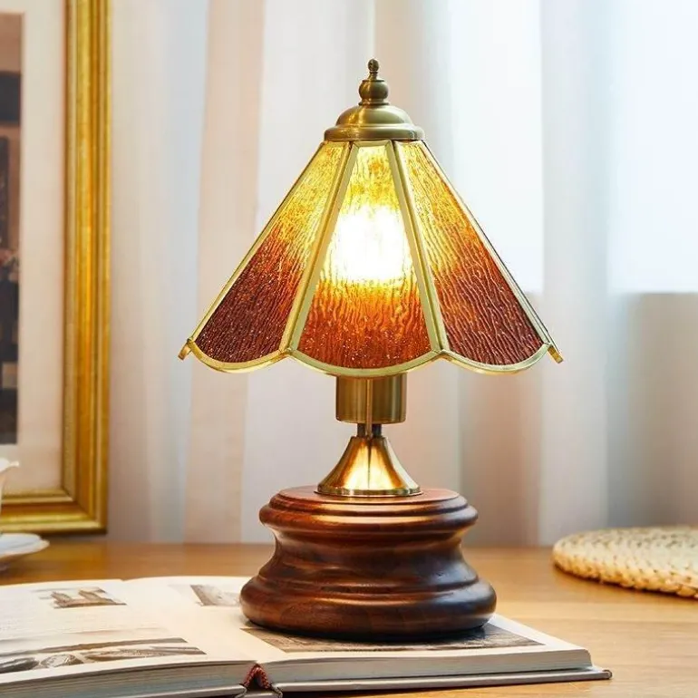 Retro Tischlampe - Vintage Glasierte Beleuchtung