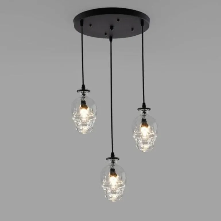 Retro Totenkopf Pendelleuchte - Vintage Glasleuchte