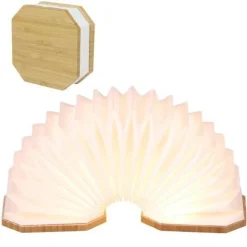 Retro USB Rechargeable Wooden LED Accordion Lamp