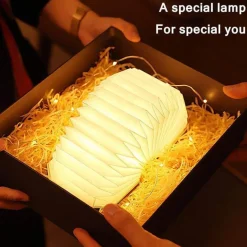 Retro USB Rechargeable Wooden LED Accordion Lamp