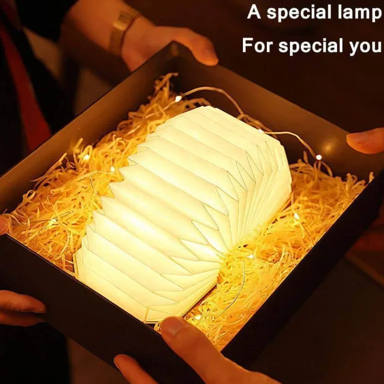 Retro USB Rechargeable Wooden LED Accordion Lamp