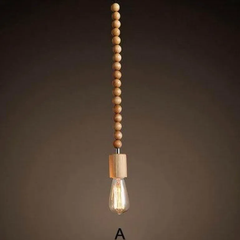 Retro Wooden Pendant Lamp - Nature-Inspired Lighting