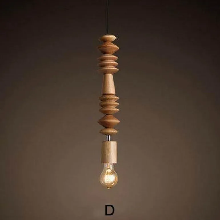 Retro Wooden Pendant Lamp - Nature-Inspired Lighting