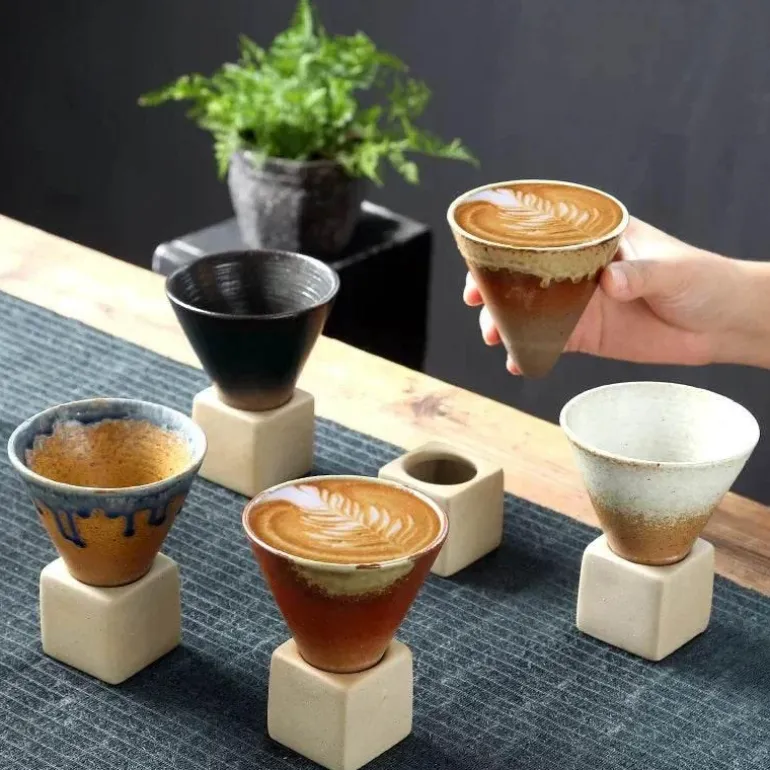 Retro-Kaffeetasse aus Keramik – Latte-Tasse aus japanischem Porzellan