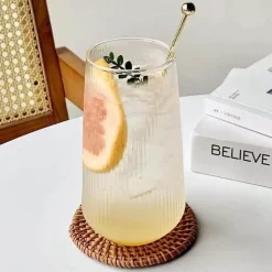 Retro-Kaffeetassen-Set aus Glas – transparente 500-ml-Trinkbecher