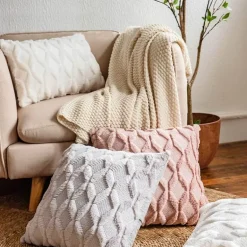 Rhombus-Kissenbezug – weicher Plüsch-Kissenbezug für stilvolle Heimdekoration