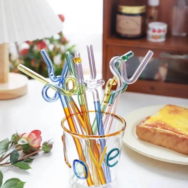 Rührstab mit Blumengriff aus Glas – Kaffee-Cocktail-Mixologie-Werkzeug