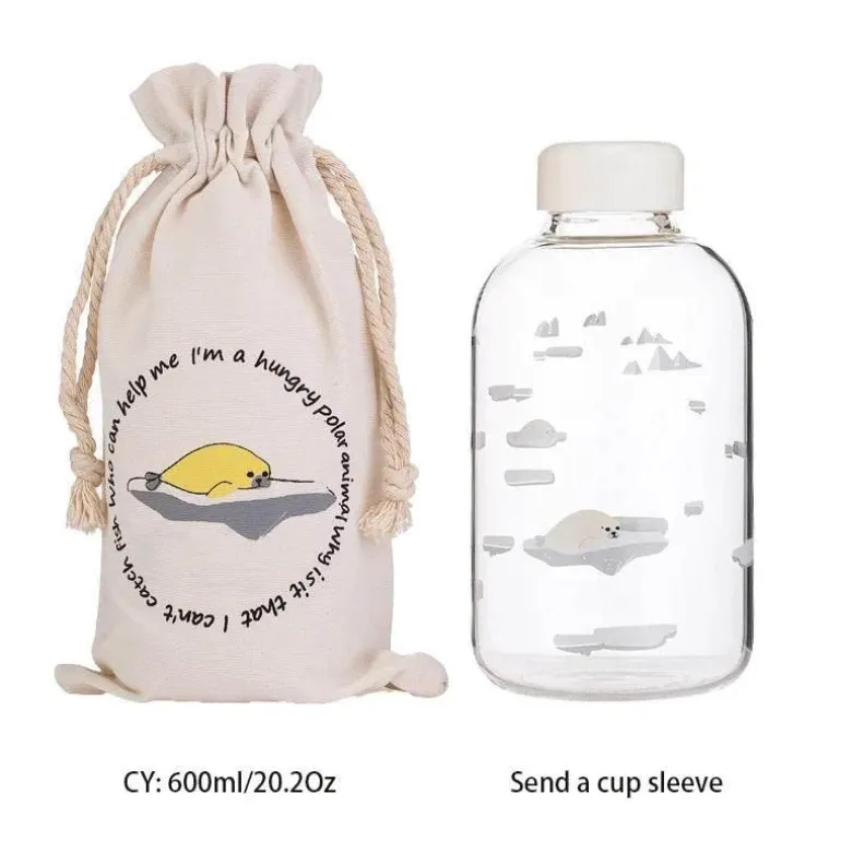 Robbenwal-Wasserflasche mit Hülle – Kreatives Camping-Trinkgeschirr