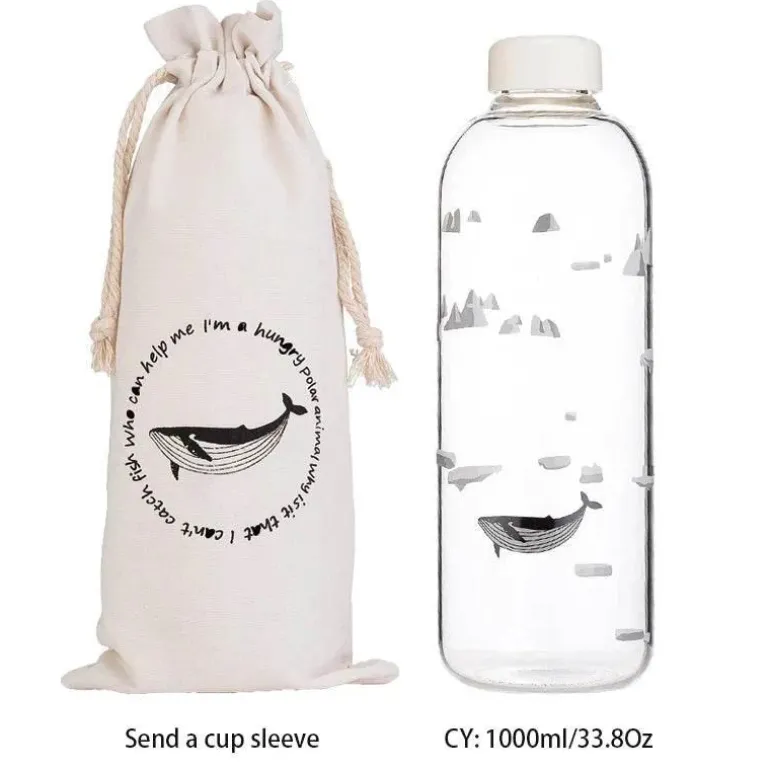Robbenwal-Wasserflasche mit Hülle – Kreatives Camping-Trinkgeschirr