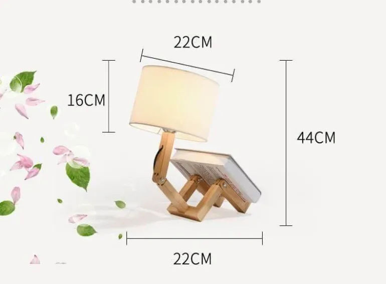 Robot Table Lamp - Creative Book Holder Design