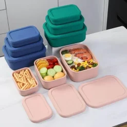 Robuste Bento-Box aus Silikon – stilvoller Lunchbehälter mit Fächern für Erwachsene unterwegs