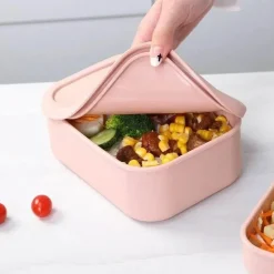 Robuste Bento-Box aus Silikon – stilvoller Lunchbehälter mit Fächern für Erwachsene unterwegs