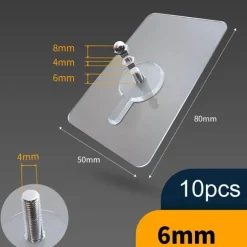 Robuste transparente selbstklebende Kleiderbügel – 10 Stück stanzfreie Wandhaken