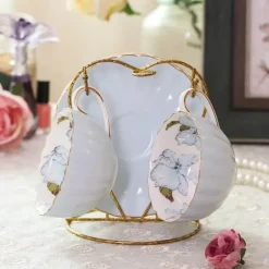 Rosa Porzellan-Teeservice – Englische Kaffeetasse mit Untertasse 200 ml