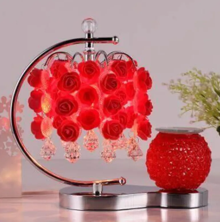 Rose Aromatherapy Lamp - Elegant Home Decor Accent