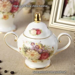 Rose Bone China Teeservice - Elegantes Porzellan-Teegeschirr