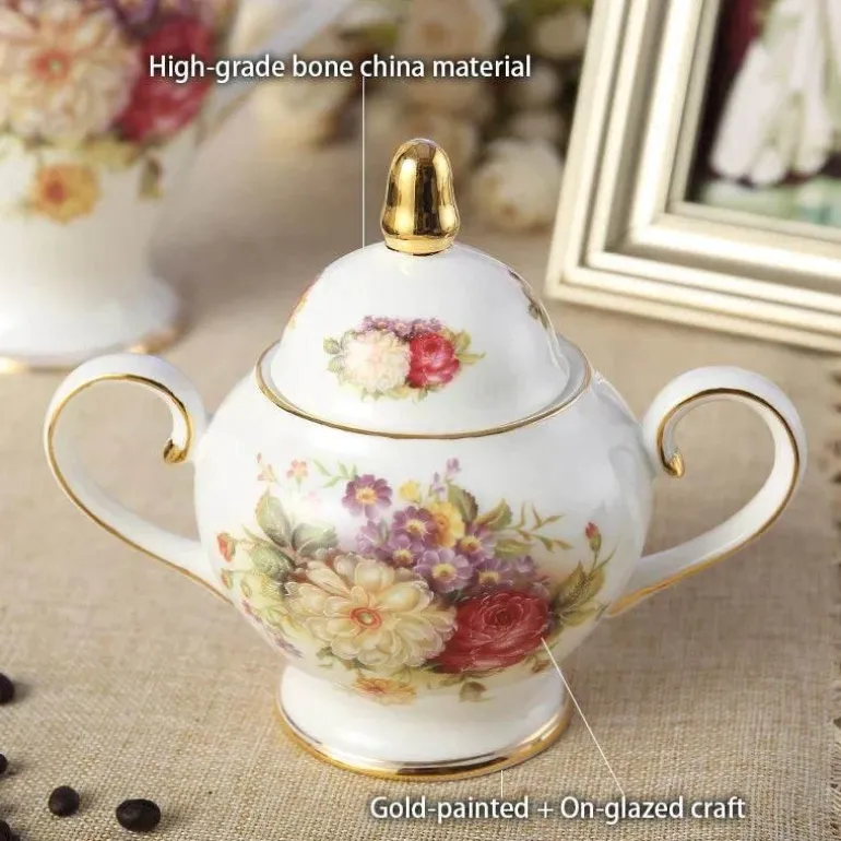 Rose Bone China Teeservice - Elegantes Porzellan-Teegeschirr