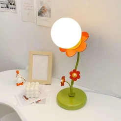 Rote Blumenlampe - Dekorative florale Schreibtischlampe