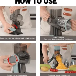 Rotierende Käsereibe aus Edelstahl – Küchenutensil