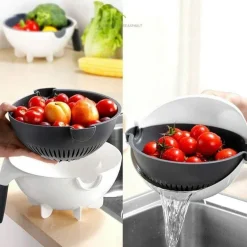 Rotierender Gemüseschneider mit Abtropfkorb – Multifunktionales Küchenwerkzeug
