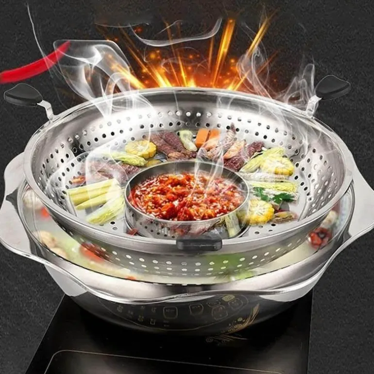 Rotierendes Hot Pot-Kochgeschirr aus Edelstahl – Easy Cook Küchenwerkzeug