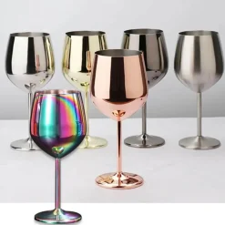 Rotweinkelch aus Edelstahl mit großem Fassungsvermögen, 500 ml, Trommelform