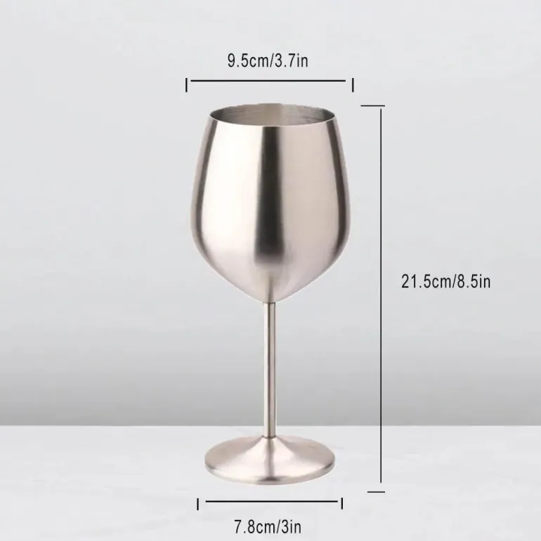 Rotweinkelch aus Edelstahl mit großem Fassungsvermögen, 500 ml, Trommelform
