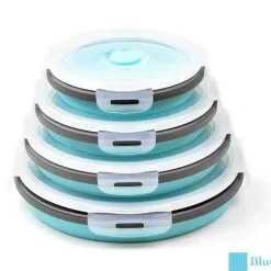 Runde Lunchbox aus Silikon – Faltbarer Obstsalatbehälter