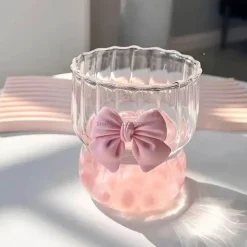 Runde Teetasse aus Glas mit Fliege – Stilvoller Zitronenwasserbecher