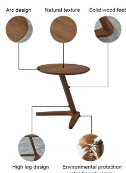 Runder Beistelltisch aus Holz – Elegantes Sofa-Dekor