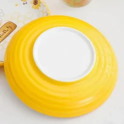 Runder handbemalter Keramikteller mit Bienenmotiv für Obstdesserts