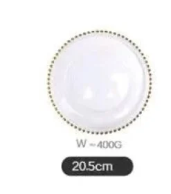 Runder Obstteller aus Glas mit Goldperlen – Elegantes Esszimmerdekor