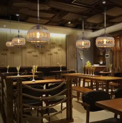 Rustic Rope Ball Chandelier - Minimalist Lighting Fixture