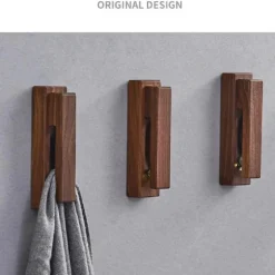 Rustikale Handtuchhaken aus Holz – Badezimmer-Organizer-Ständer